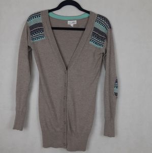 Shrinking violet cardigan with elbow patches xs